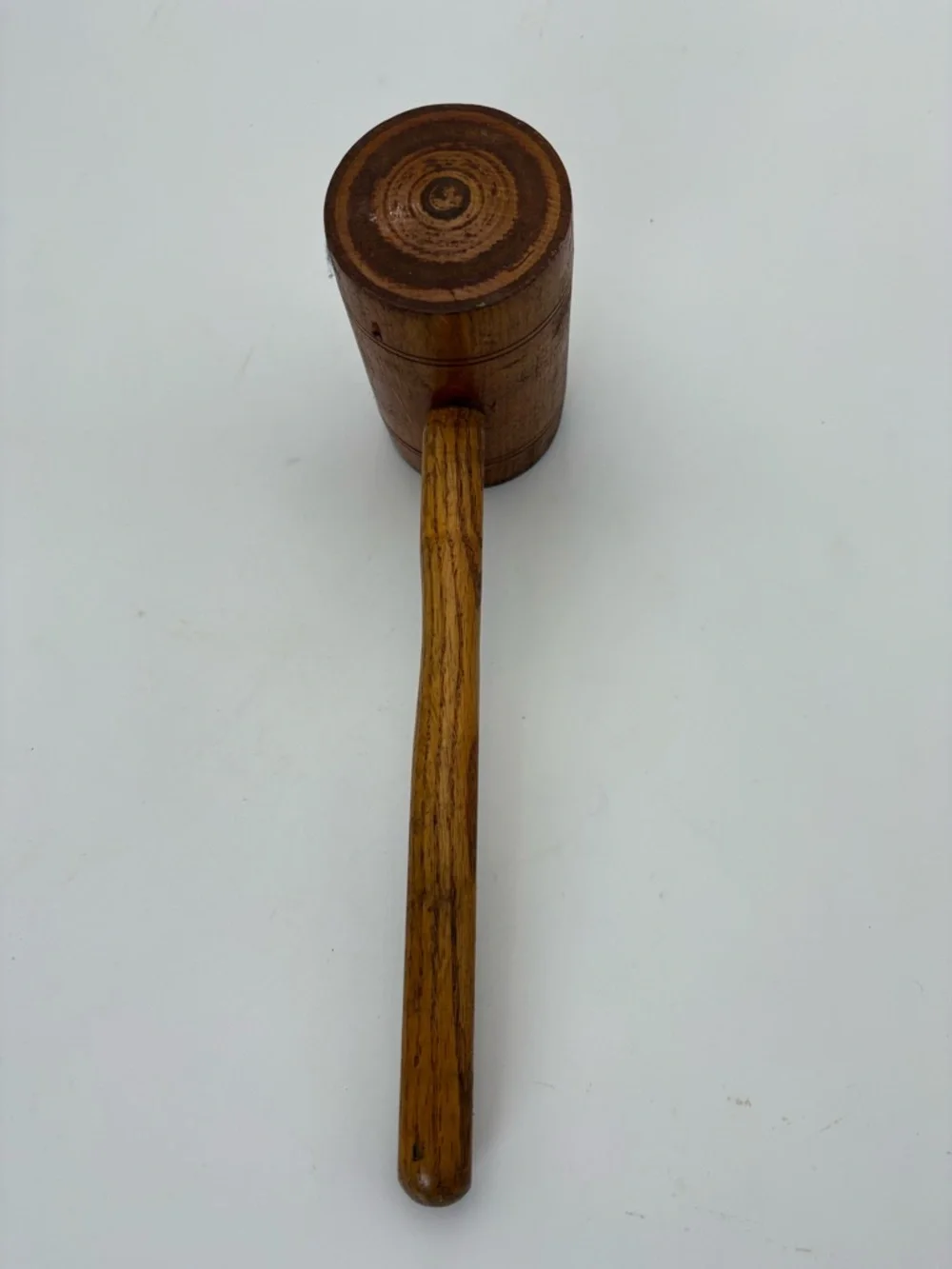 Vintage or Antique Handcrafted Wooden Mallet - Natural Brown
